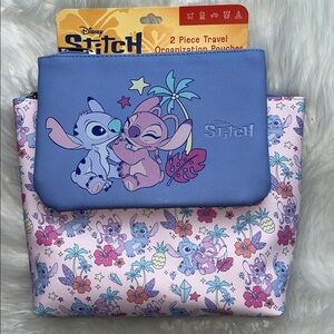 🆕Disney Lilo and Stitch 2 Piece Travel Organization Pouches and 3 Travel Bottles